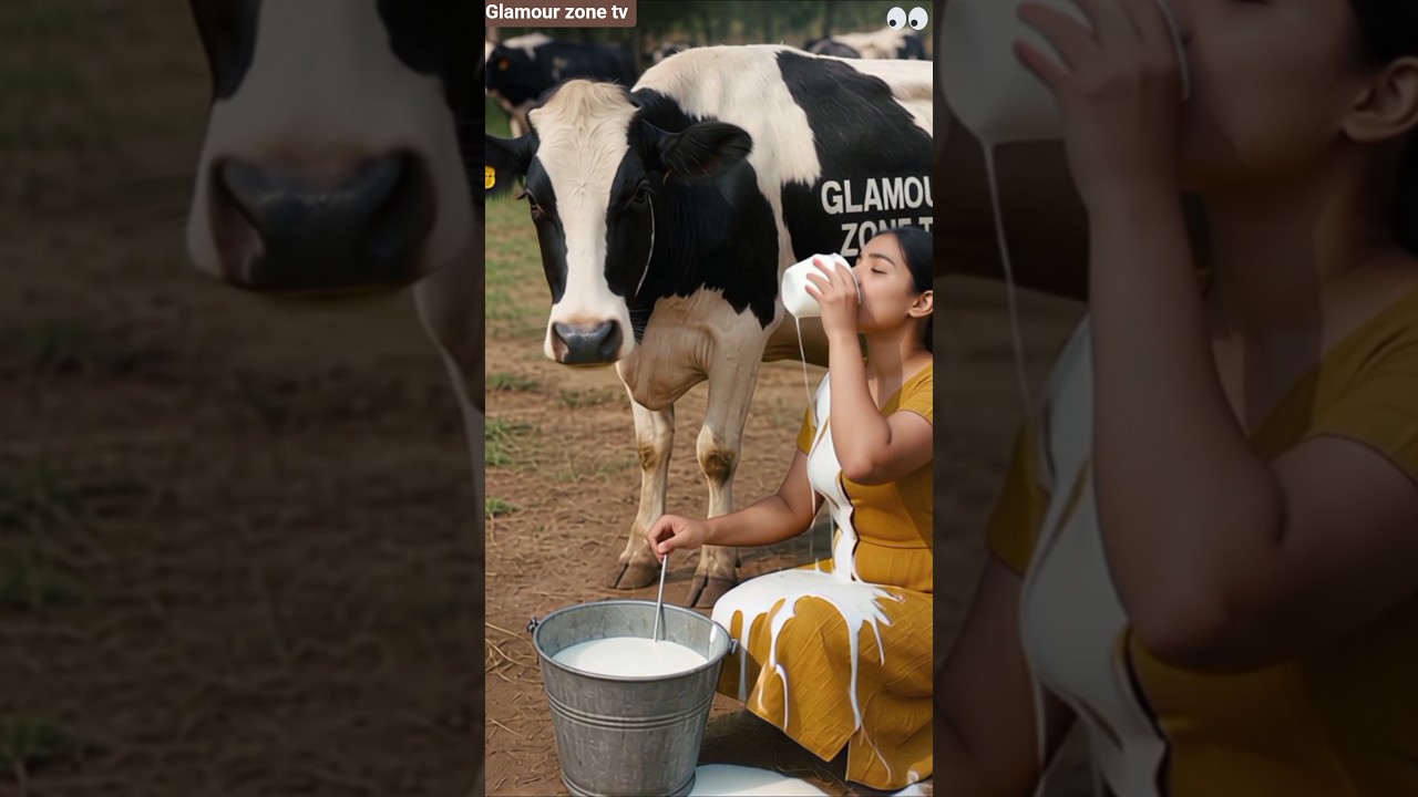 “Milk Splash Moment 🐄🥛👧”