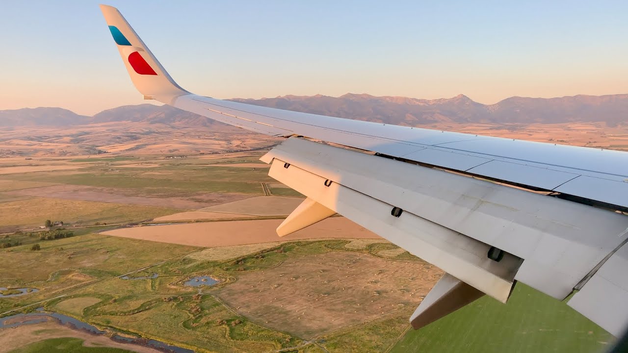 STUNNING Sunset Landing Bozeman, MT – American Airlines – Boeing 737-823 – N951NN