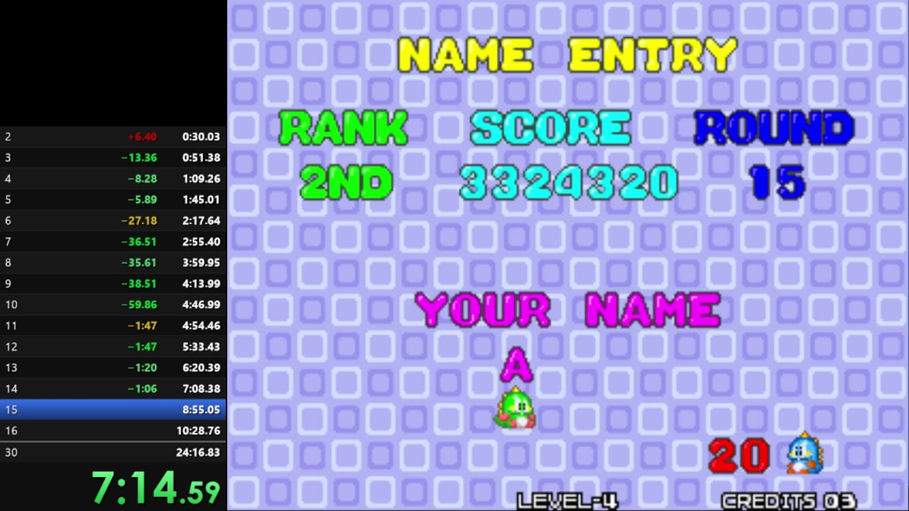 Puzzle Bobble (Arcade) Speedrun - 22:26