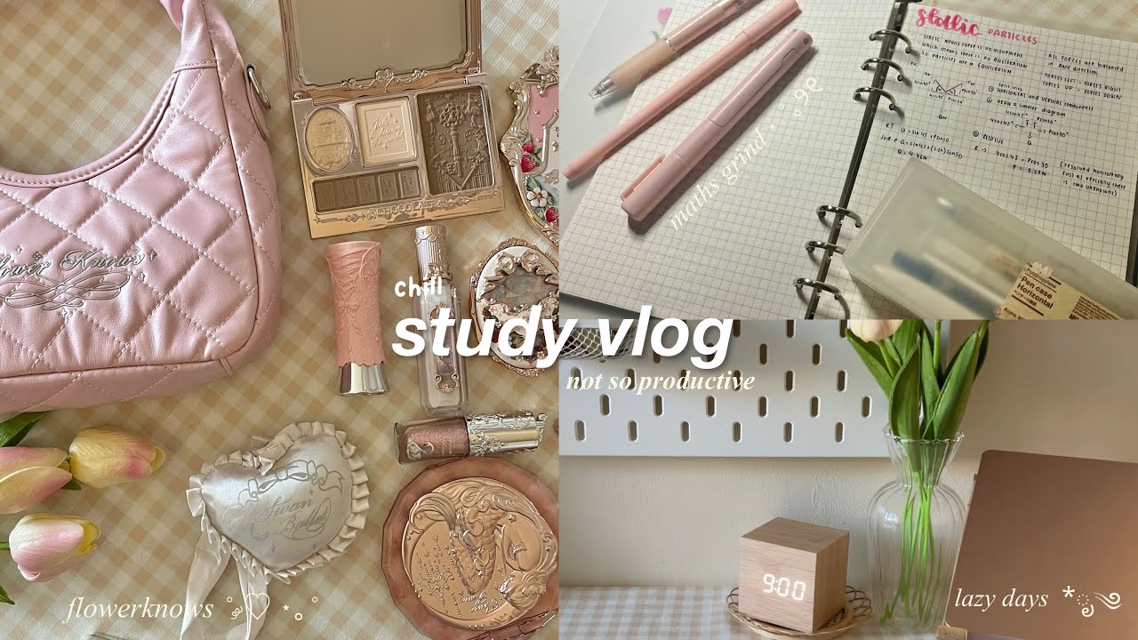 study vlog 🤍| lots of maths, study timelapses, makeup and selfcare  ft. flowerknows