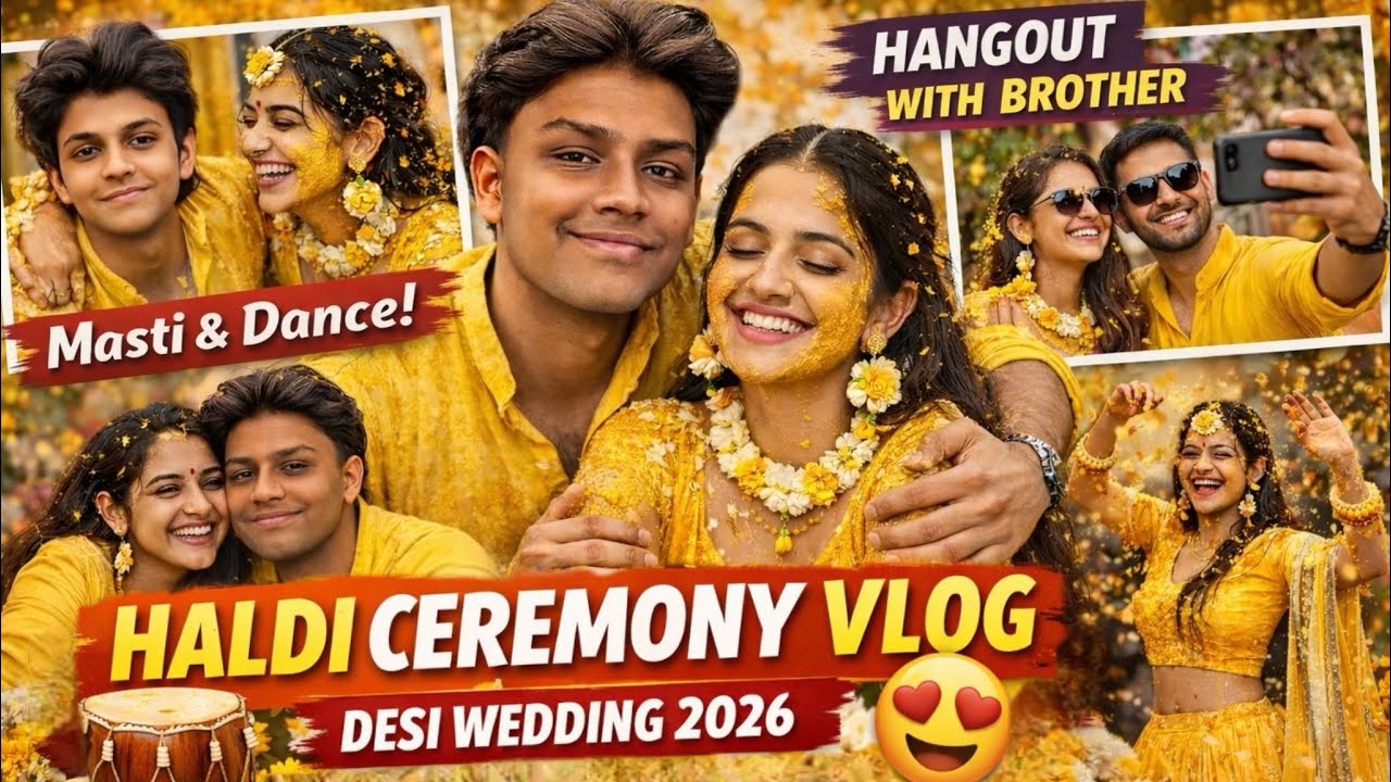 Haldi Ceremony Vlog 💛 | Full Masti, Dance & Hangout with Brother 😍 | Desi Wedding 2026