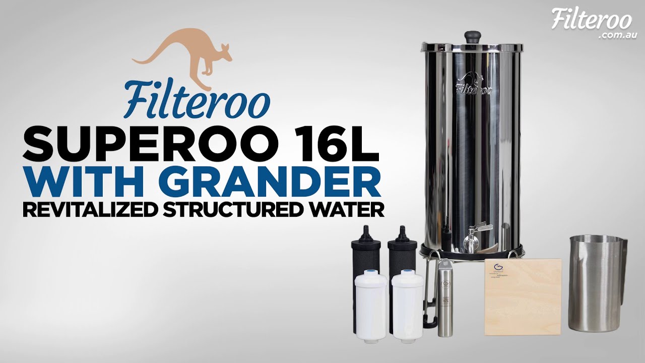 Filteroo® Superoo 16L Stainless Steel Gravity Water Filter with Grander Revitalised Structured Water
