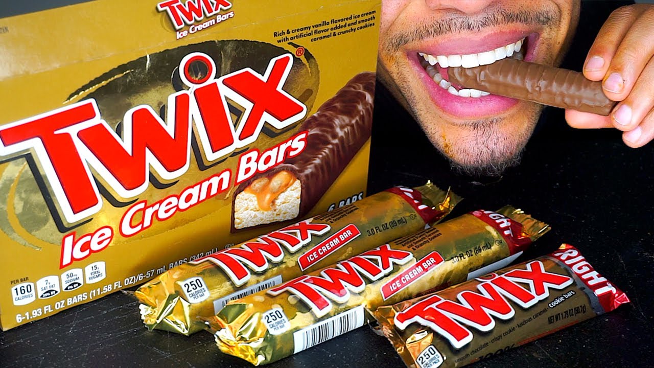 ASMR TWIX ICE CREAM COOKIES AND CREAM BARS (LEFT RIGHT) *CHOCOLATE* JERRY CANDY ASMR