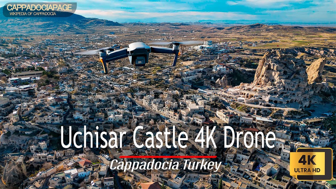 U&ccedil;hisar Castle Aerial 4K &ndash; Stunning Drone Footage from Cappadocia, Turkey