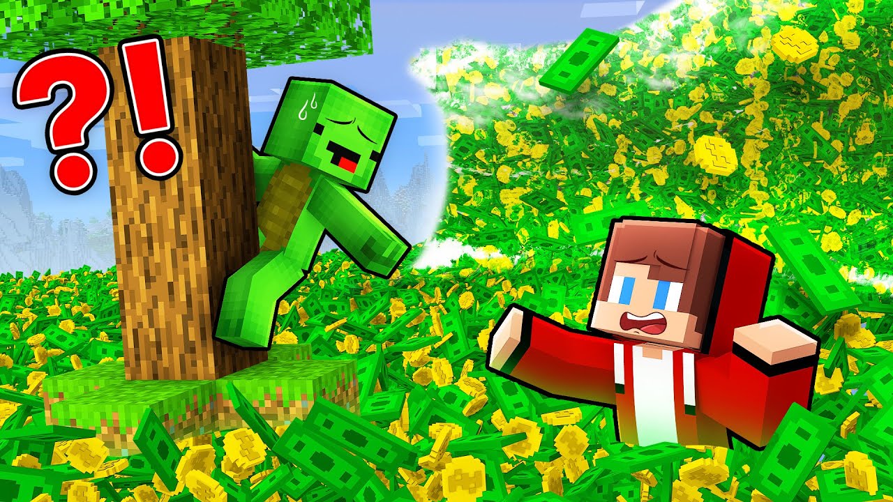 Джей-Джей и Майки спасаются от ДЕНЕЖНОГО ПОТОКА в Minecraft — Maizen