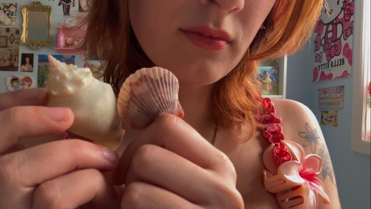 ✿~ASMR Seashell🐚 show and tell🧜‍♀️~✿ (whispered, lofi)