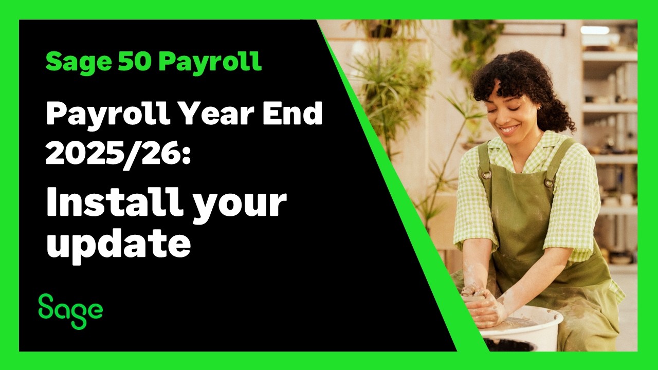 Sage 50 Payroll (Великобритания) — Конец 2025/26 финансового года — Установите обновление