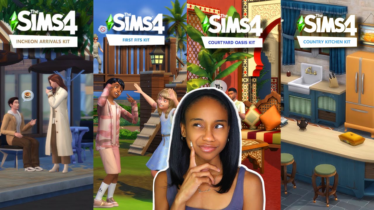 An Unpopular Review of The Sims 4 Kits | Country Kitchen, My First Fit, Incheon, & Courtyard Oasis 😳