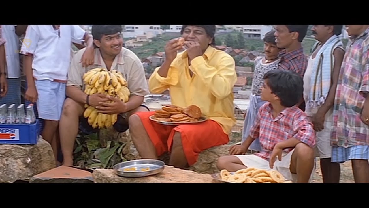 Shivanna Eats Everything In 10 Minutes To Win Challenge | Annavara Makkalu Kannada Movie Comedy