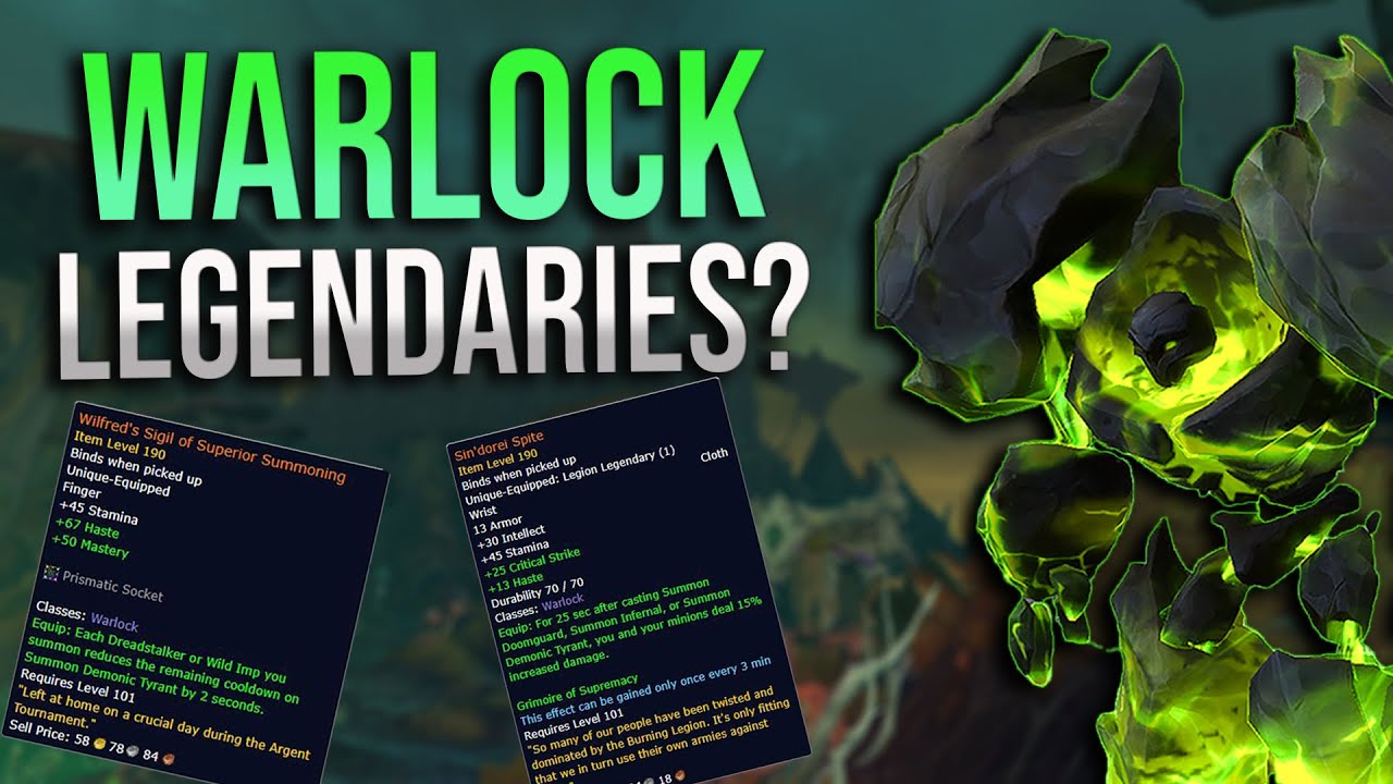 Potential Returning Warlock Legendaries and Abilities In Shadowlands? A Return To Legion Effects?