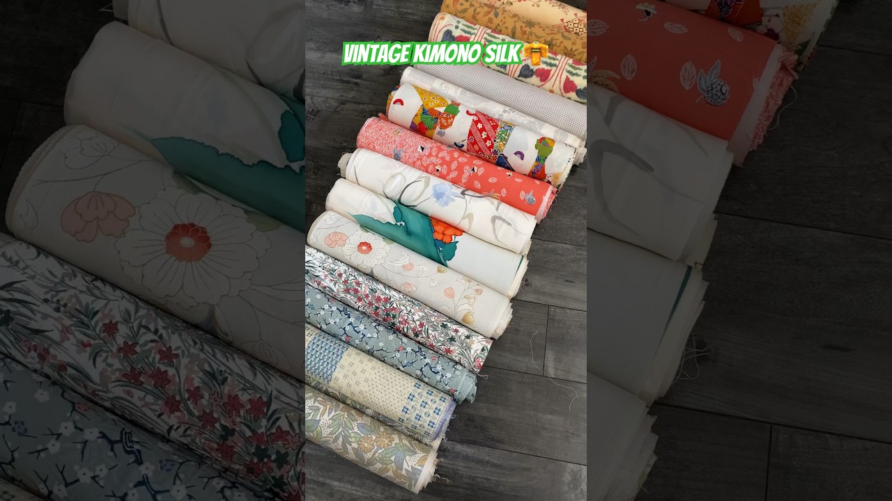 Vintage kimono Silk  #shorts #handpainted #handmade #kimono #vintage #unboxing #sorts