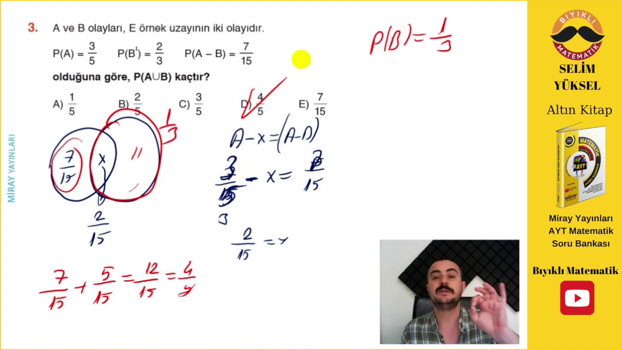 Olasılık  1 (Miray Yayınları AYT Soru Bankası Çözümleri)