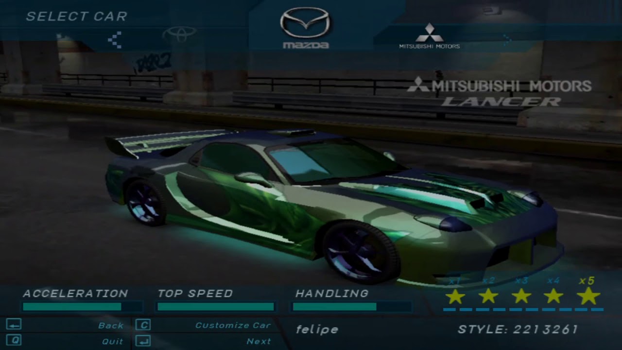 Need For Speed Underground 1 carros tunados