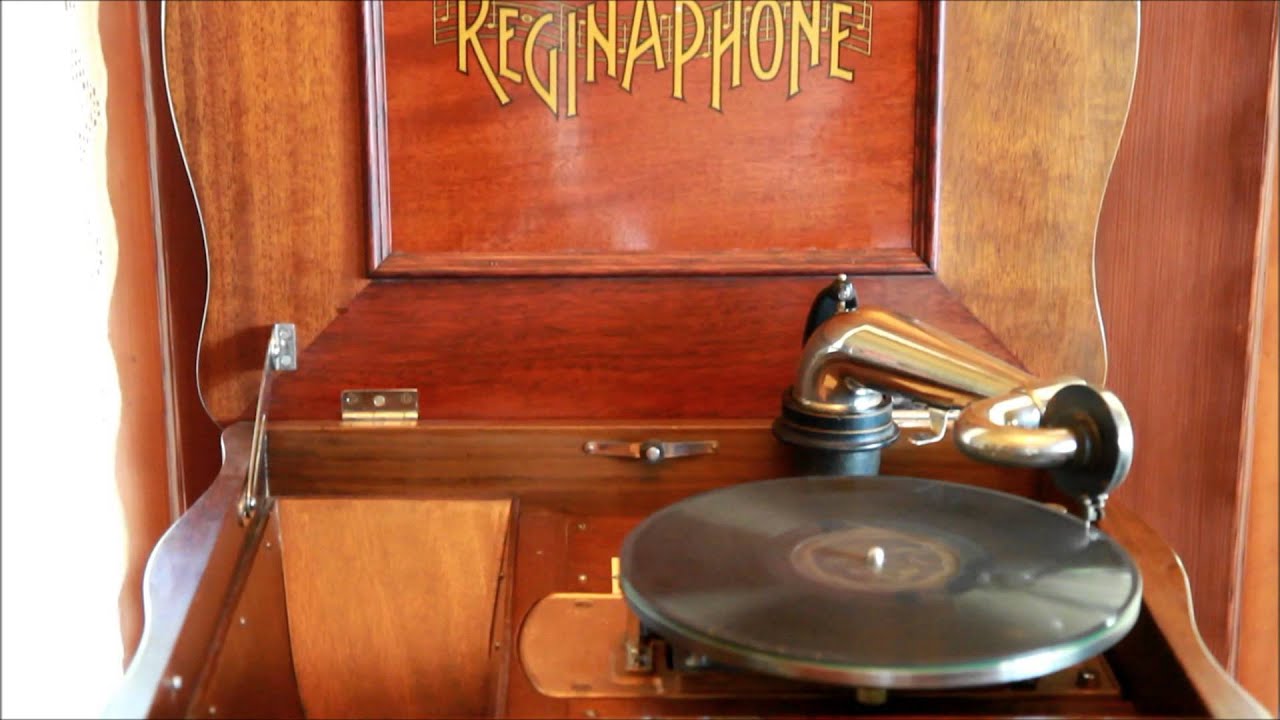 Reginaphone Disc Music Box playing 78 RPM record : Wedding of the Winds