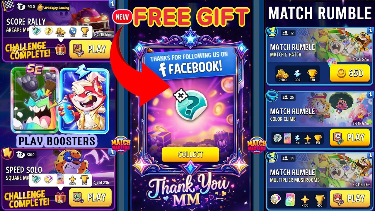 Free Gift SOCIAL SCENES Sticker/(2 Solo+3 Rumble)Arcade Man/Square Matches/Match & Hatch/Color Climb