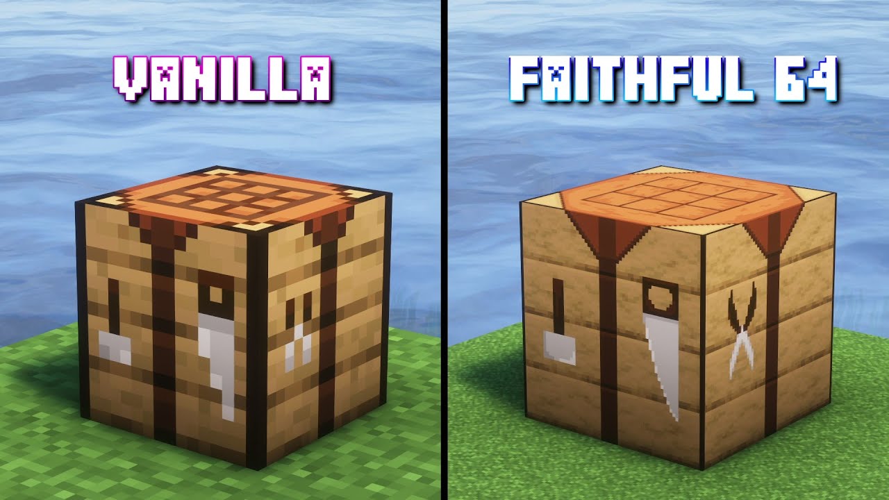 Minecraft: Vanilla vs Faithful 64x Resource Pack