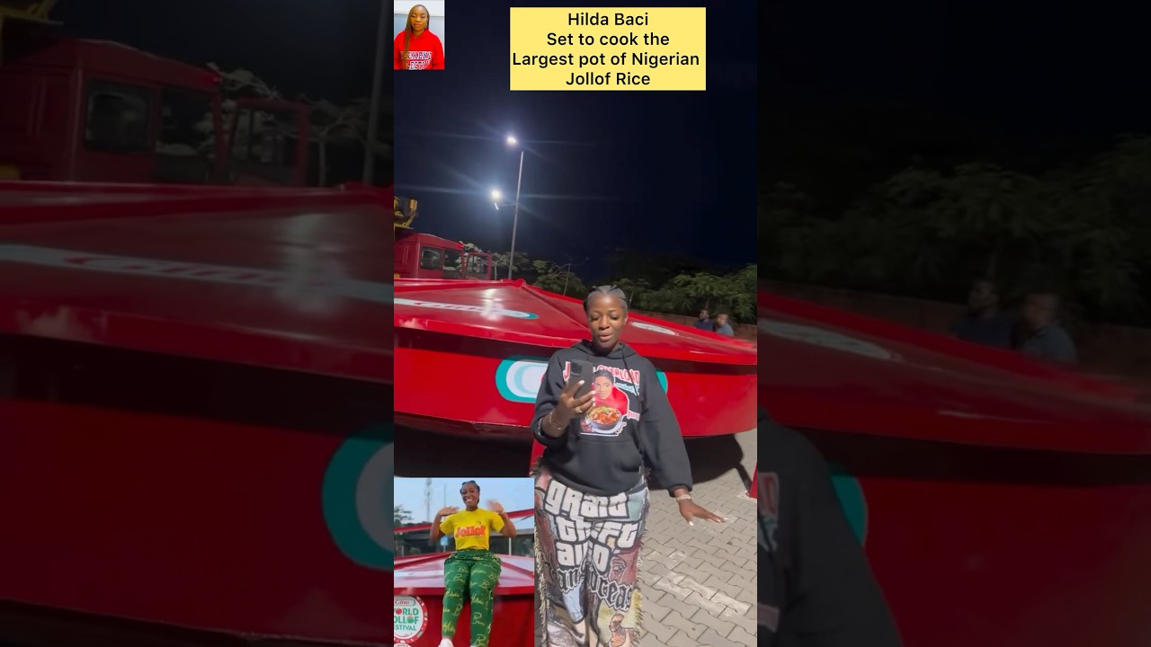 Nigerian celebrity chef, Hilda Baci set to cook the largest pot of Jollof rice. She looks amazing