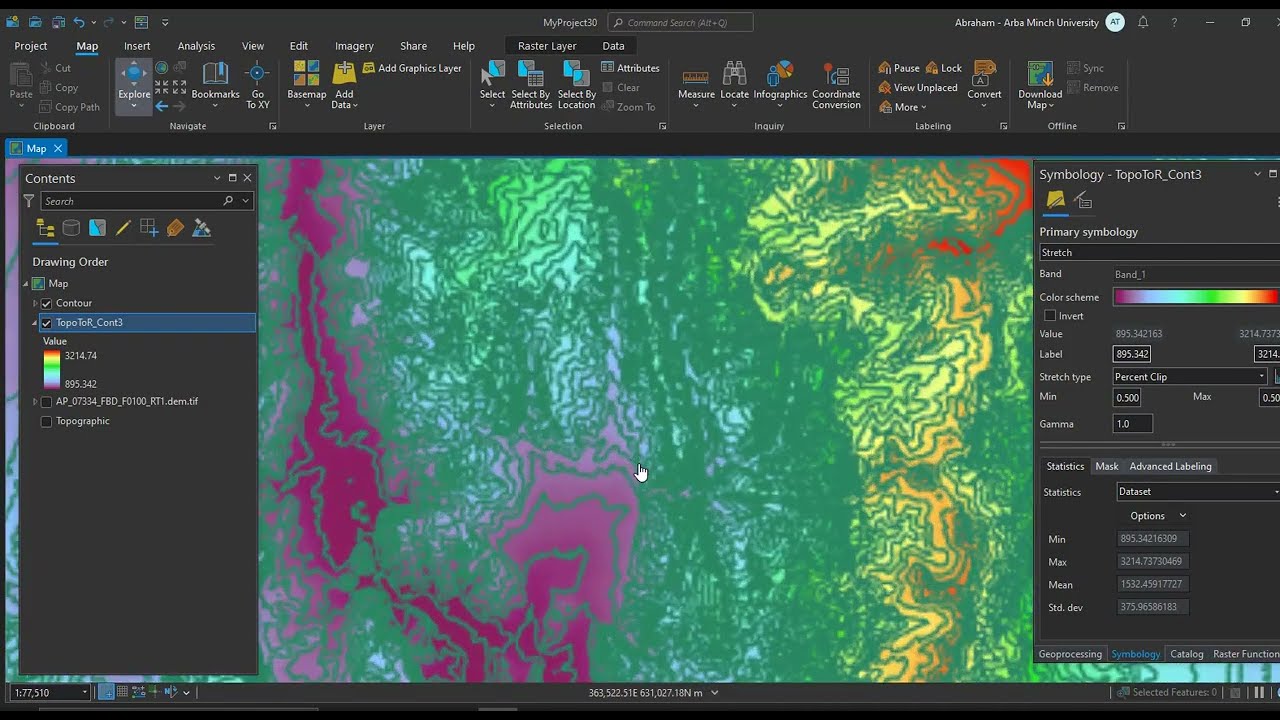 How to convert from contour map to DEM in ArcGIS | Topo to raster tool