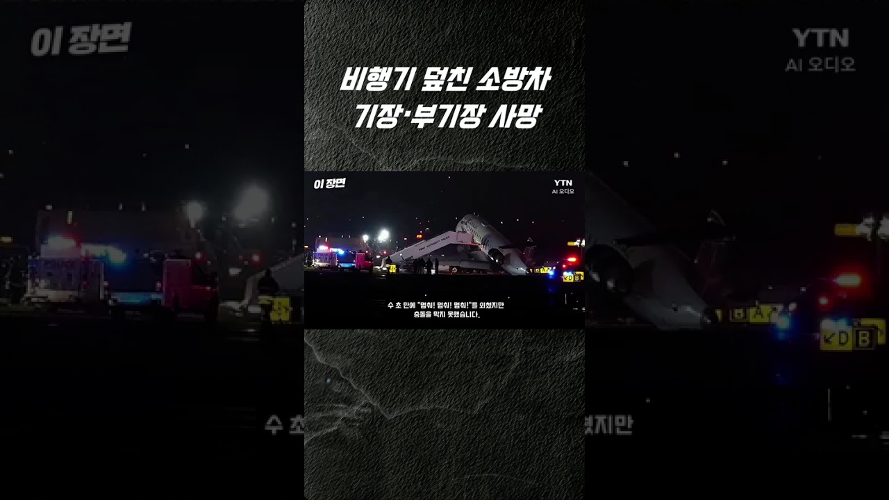 뉴욕 공항 비행기-소방차 충돌 사고...기장 부기장 등 2명 사망