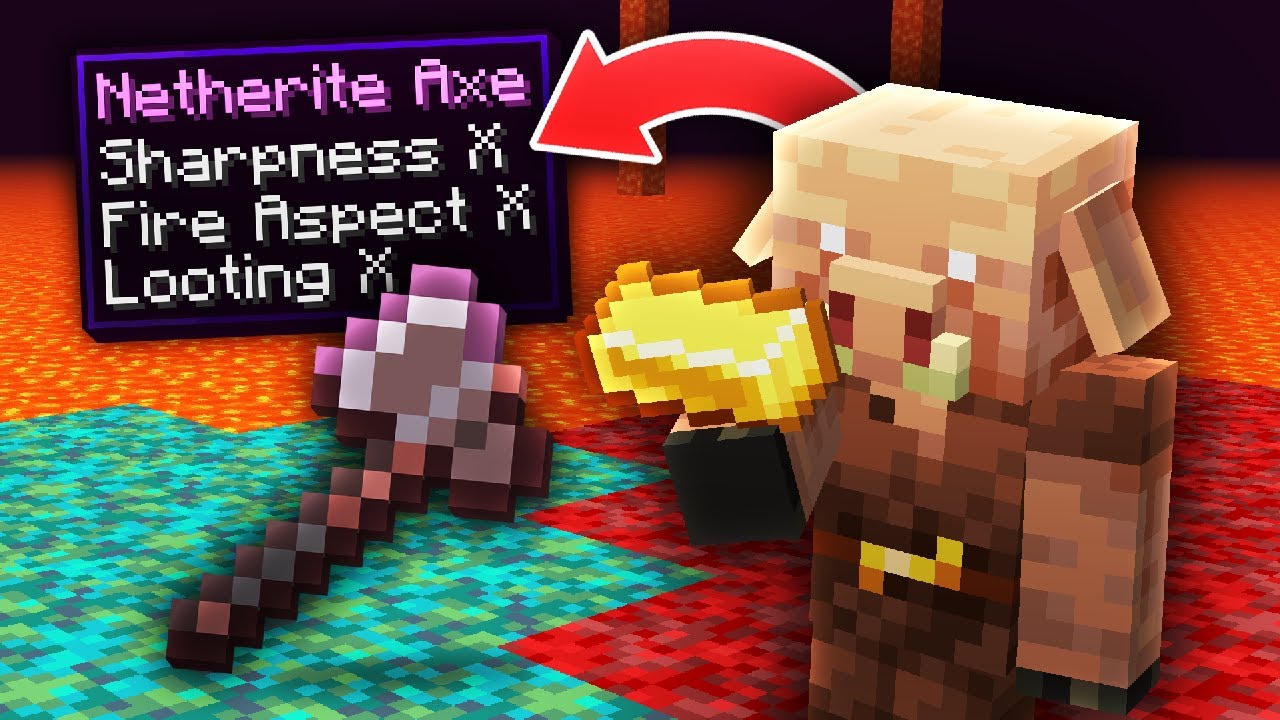 Minecraft, но пиглины торгуют OP-предметами...