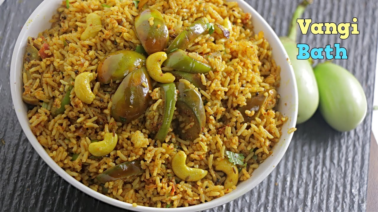 Vangi Bath Recipe By Vismai Food in telugu |Karnataka special Brinjal Rice|Vangi Bath Powder recipe