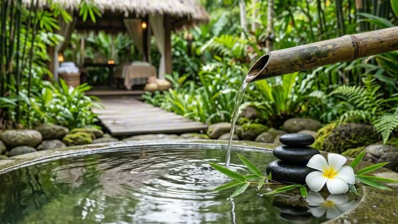 Healing Sleep Music 🌿 Deep Relaxation for Body & Soul | Bamboo Water Fountain, Calm Nature Sounds