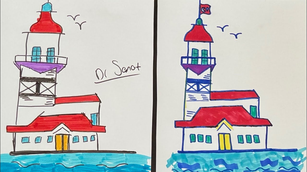 En kolay kız kulesi nasıl çizilir? #istanbul #kizkulesi #maidentower #drawing #kolayçizim #art 