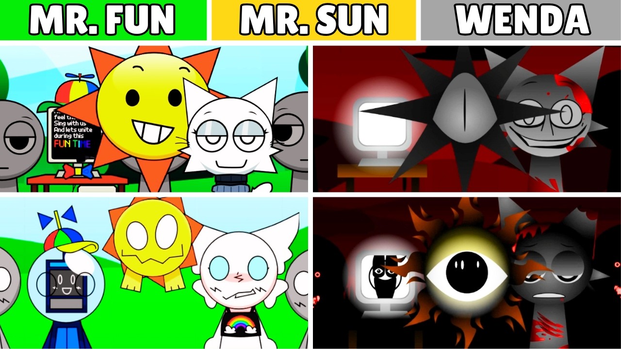 Incredibox Sprunki but TRIO (MR. FUN, MR. SUN, WENDA) From Top 40 Mods