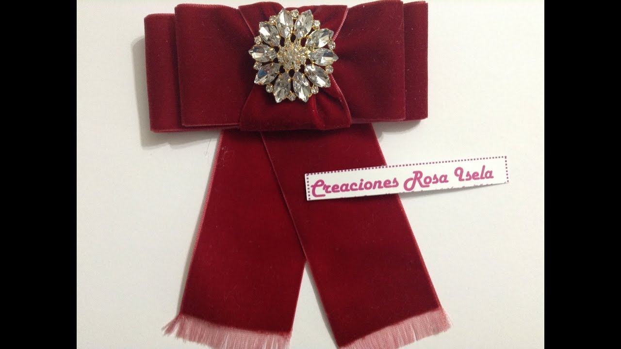 BOW BROCH SENCILLO DE TERCIOPELO VIDEO No. 547 creaciones rosa isela