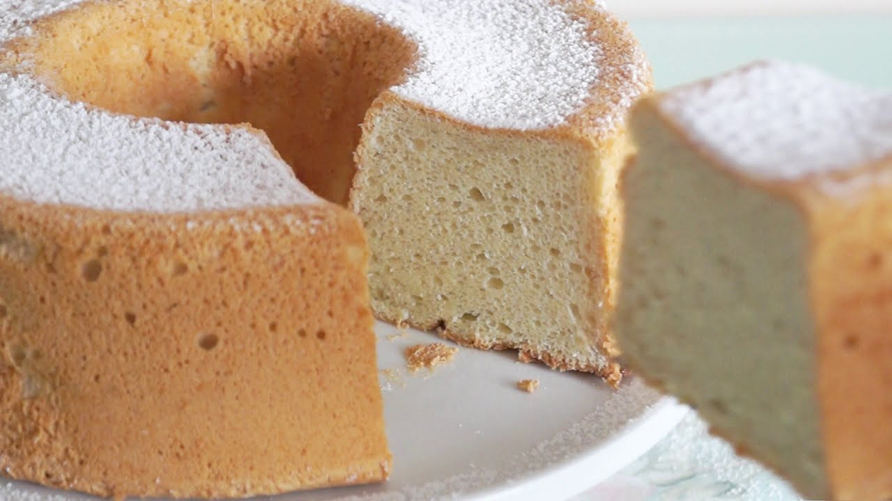 ANGEL FOOD CAKE - SIN Cremor Tártaro - Pastel de Ángel Receta Fácil