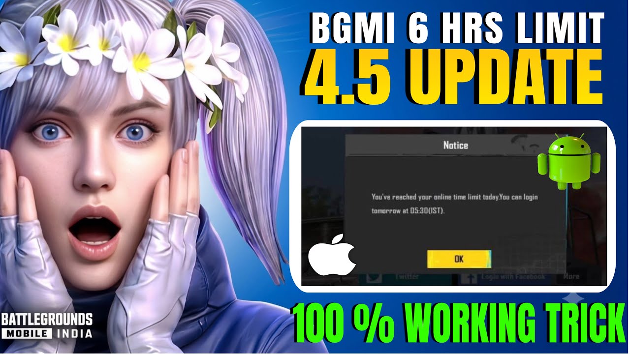 BGMI 6 HOURS LIMIT SOLUTION ‼️ HOW TO REMOVE TIME LIMIT IN BGMI | ANDROID & IOS |4.5 UPDATE | PUBG