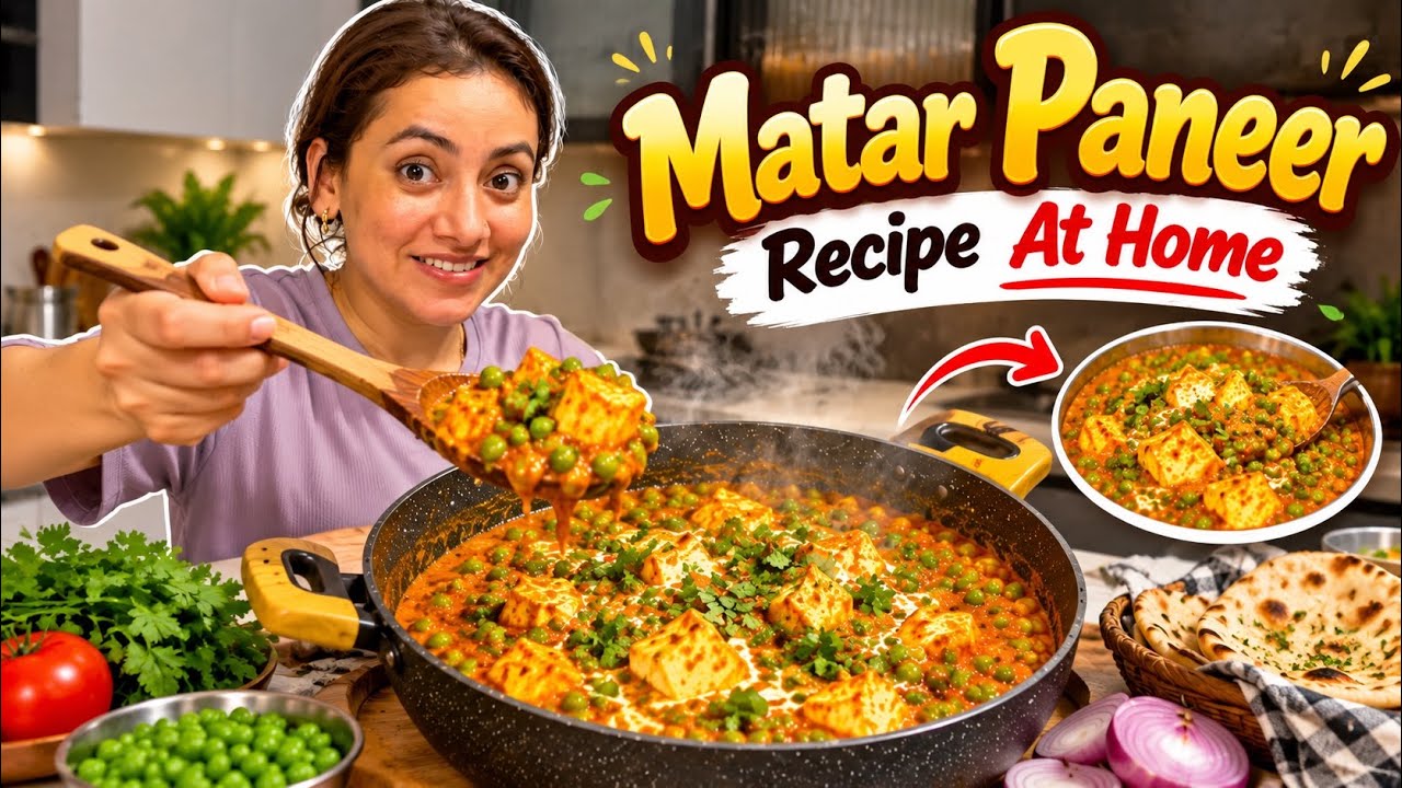 Nidhi Ne Bnaya Matar Paneer New Kitchen Mein 😍 | Matar Paneer Recipe At Home 