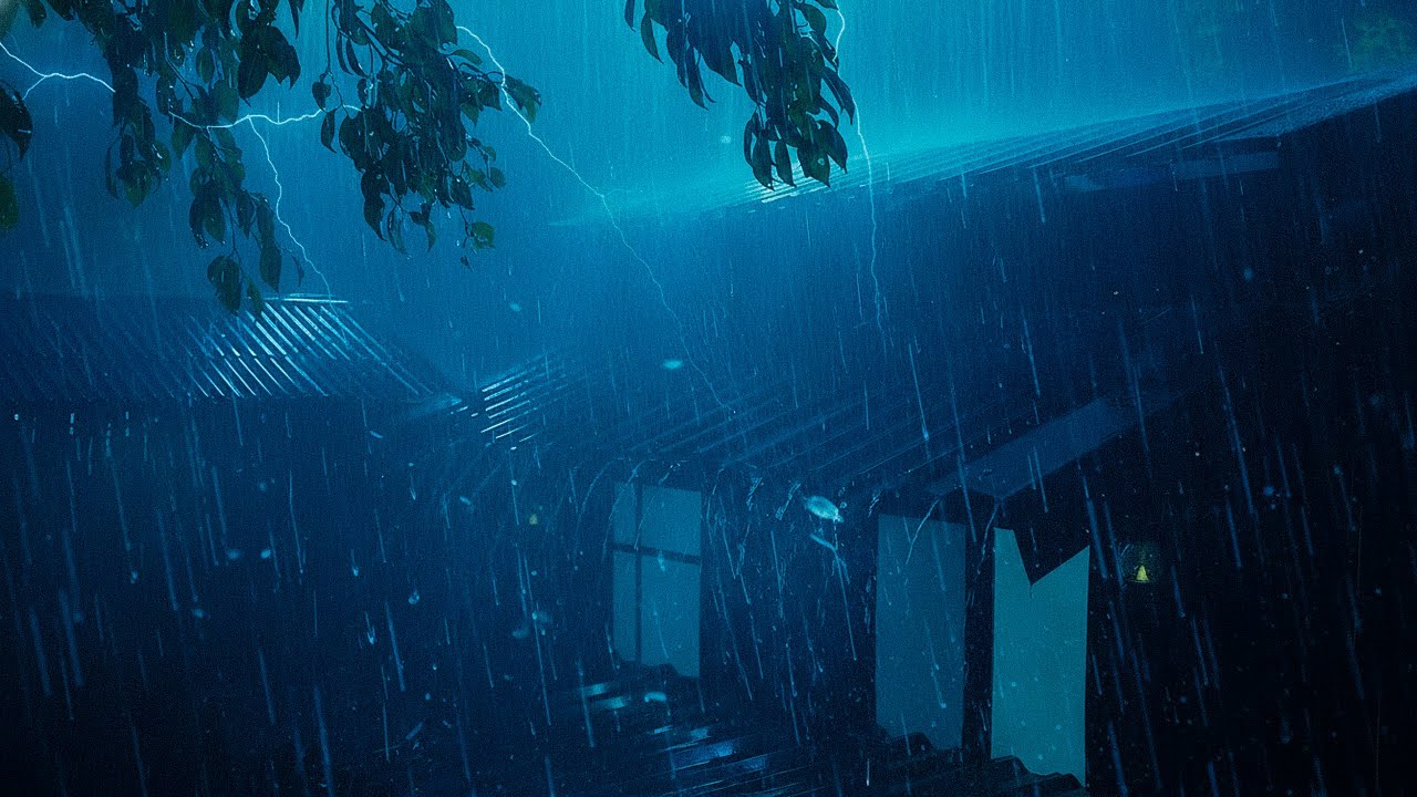 Мгновенная терапия для сна 🌧️ Сильный дождь и раскаты грома по металлической крыше