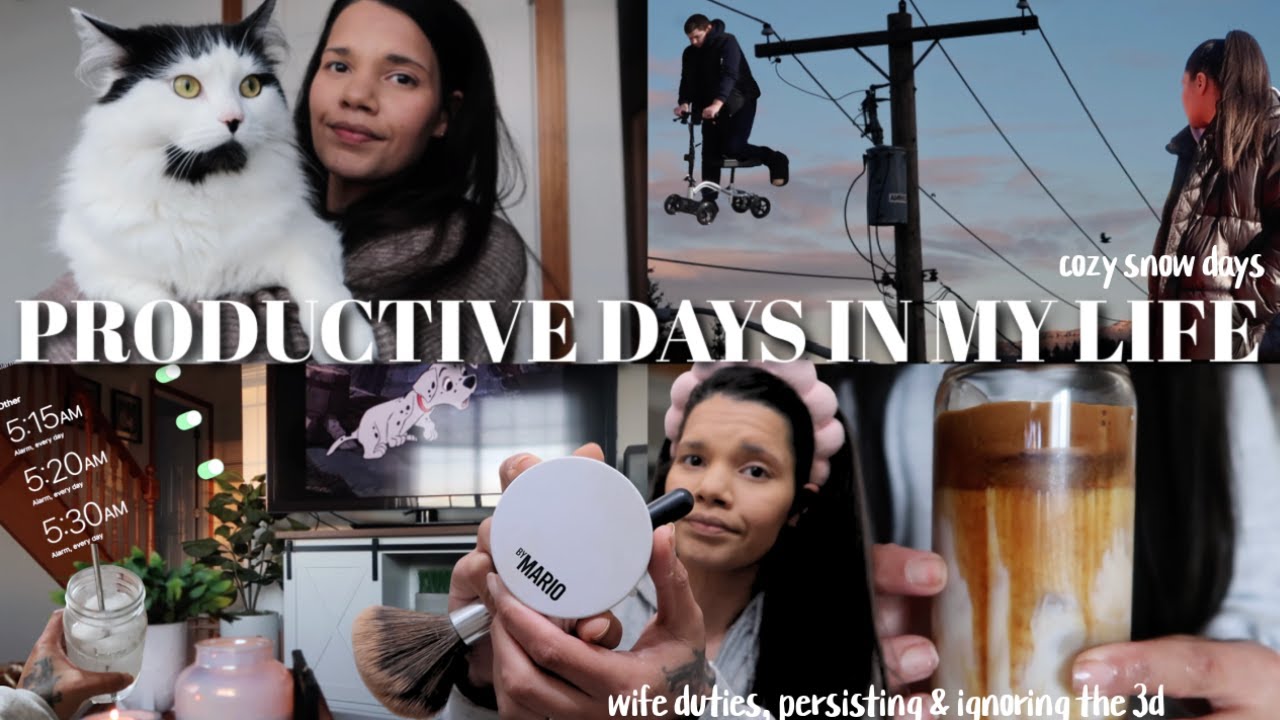 PRODUCTIVE VLOG | spend an early & busy day w/me, wife duties, persisting & ignoring 3D + snow days