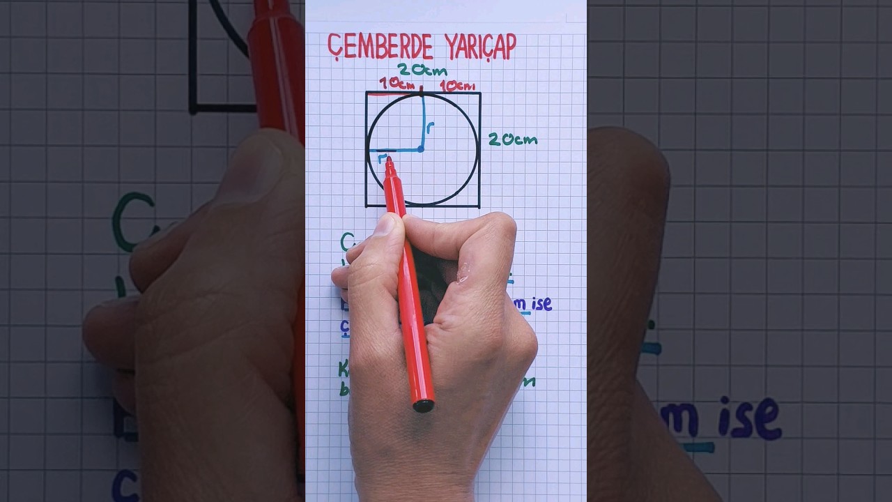 5.SINIF🟣&Ccedil;EMBERDE YARI&Ccedil;AP &Ouml;ZELLİĞİ📌Kareyi Kullanarak Yarı&ccedil;ap Bul ➡️#&ccedil;emberdeuzunluk #yarı&ccedil;ap ✅️✅️