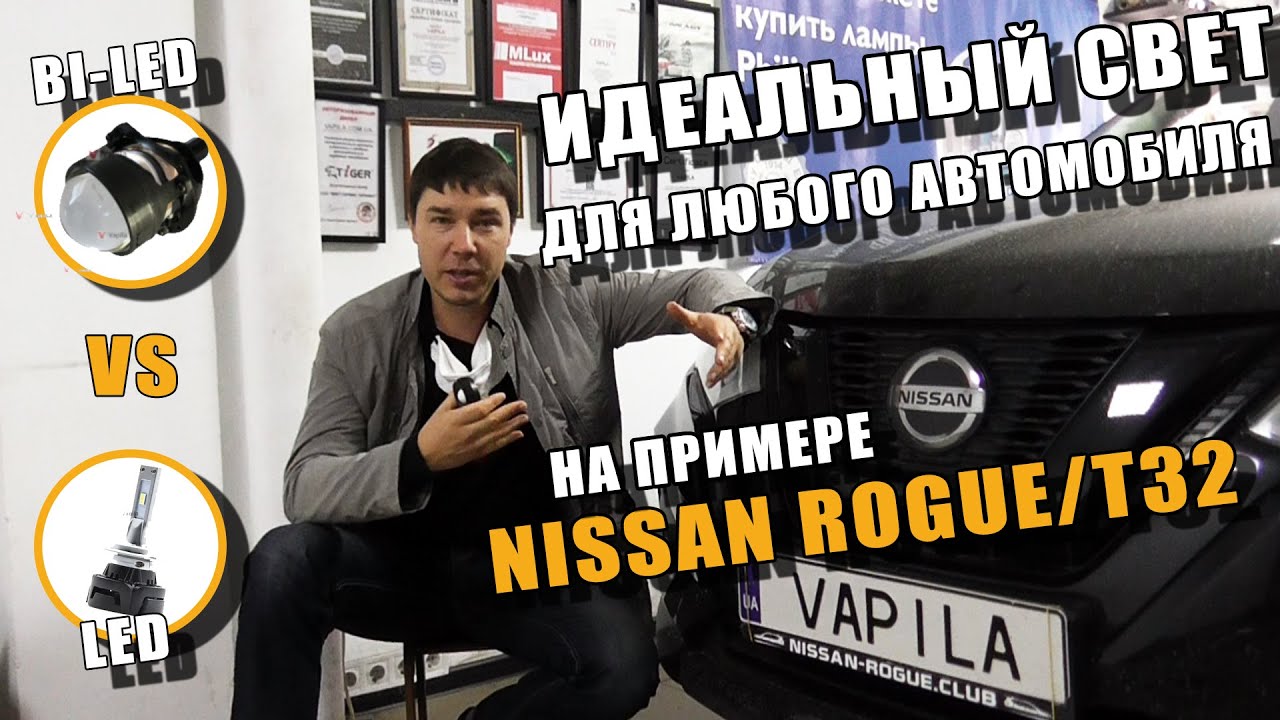 Идеальный свет Nissan Rogue, Установка БИ-ЛЕД линз Простым способом!