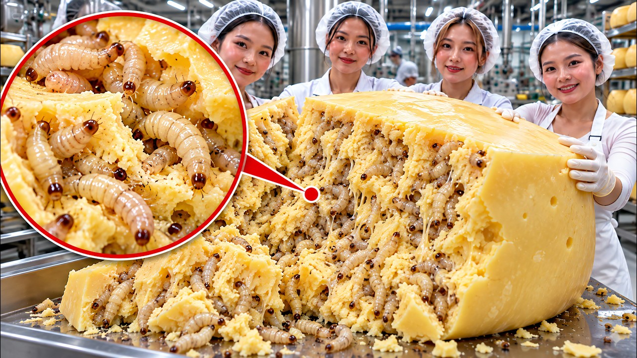 How Thousands of Casu Marzu Cheese Wheels Are Made | Full Factory Process