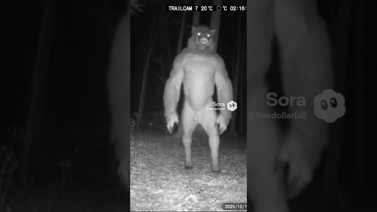 Еще одно наблюдение неуловимого Человекомедведя-свиньи с помощью фотоловушки! 