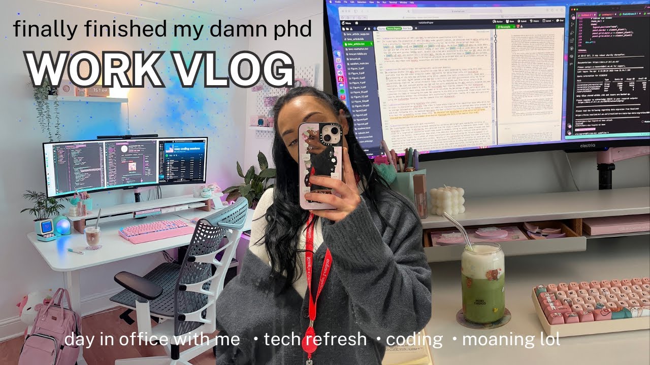 bioinformatics VLOG • FINISHED my phd • coding, setup + office days 💻☁️🌱