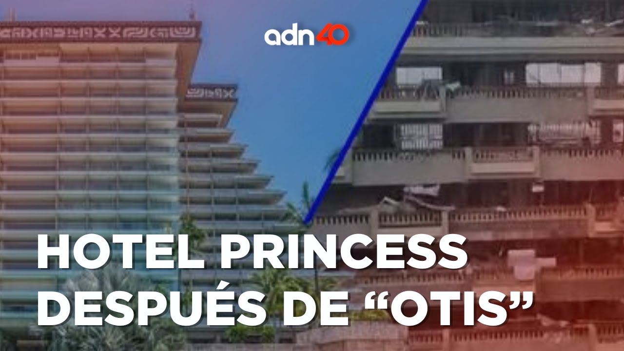Hotel Princess totalmente destruído en Acapulco, Guerrero después del huracán 