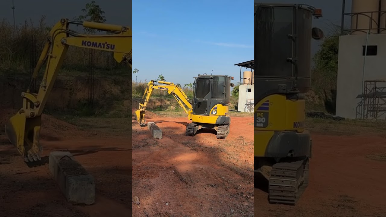 มาดูเจ้ารถขุด Komatsu PC30MR กันกับงานย้ายเสาเข็ม