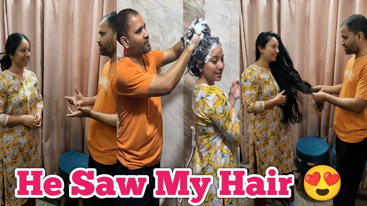 Shampoo Seduction: Fulfilling the fantasy of a shampoo lover by a long haired neighbour🤩