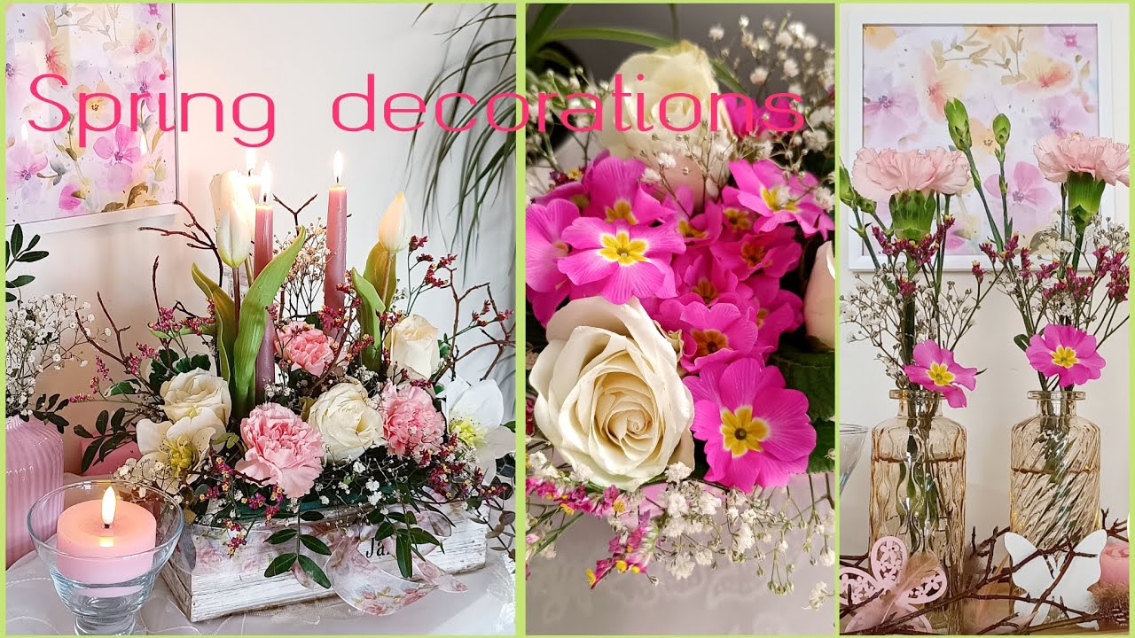 Весенняя бело-розовая композиция 🌸 быстрое и простое украшение стола 🌷 домашний цветочный декор