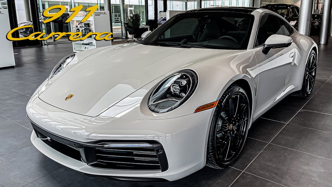 2022 Porsche 992 911 Carrera in Chalk Walkaround Review + Exhaust Sound Revs
