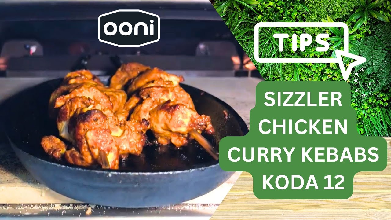 Cooking Chicken Tikka Kebabs and Pizza in Ooni Koda with Sizzler Pan.