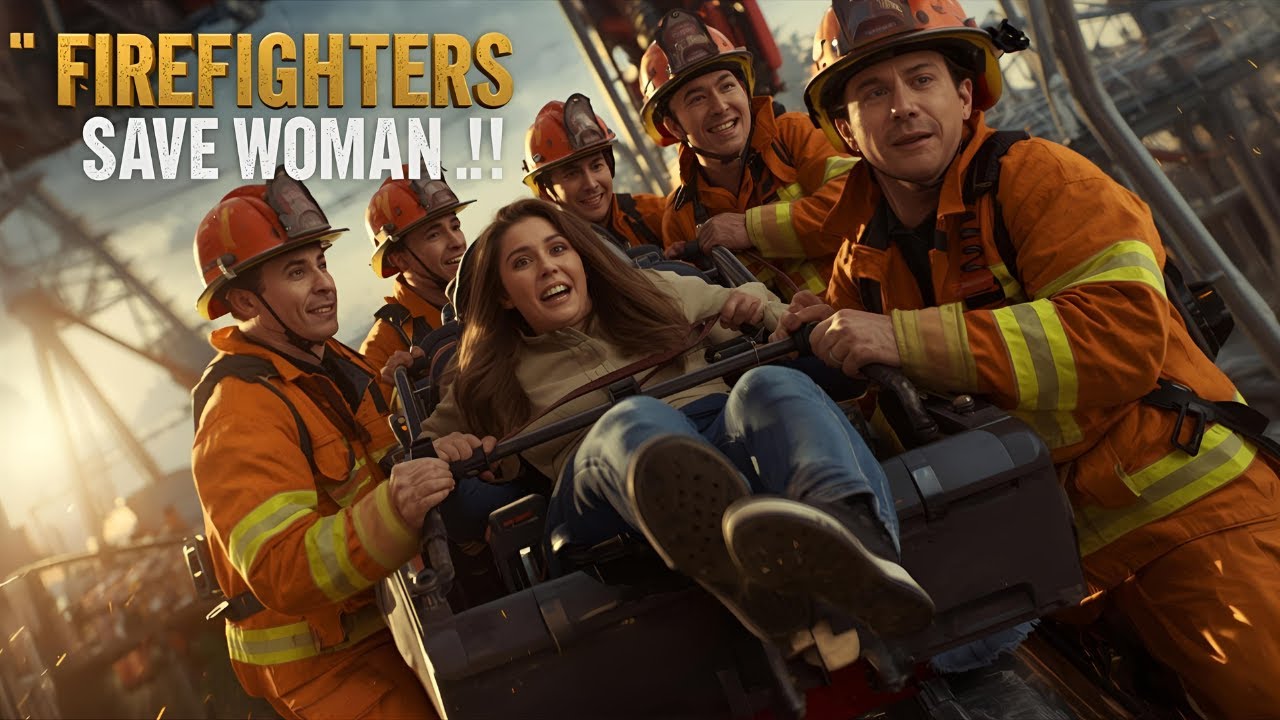 Firefighters Rescue Woman Stuck on Roller Coaster - Amusement Park 🚨