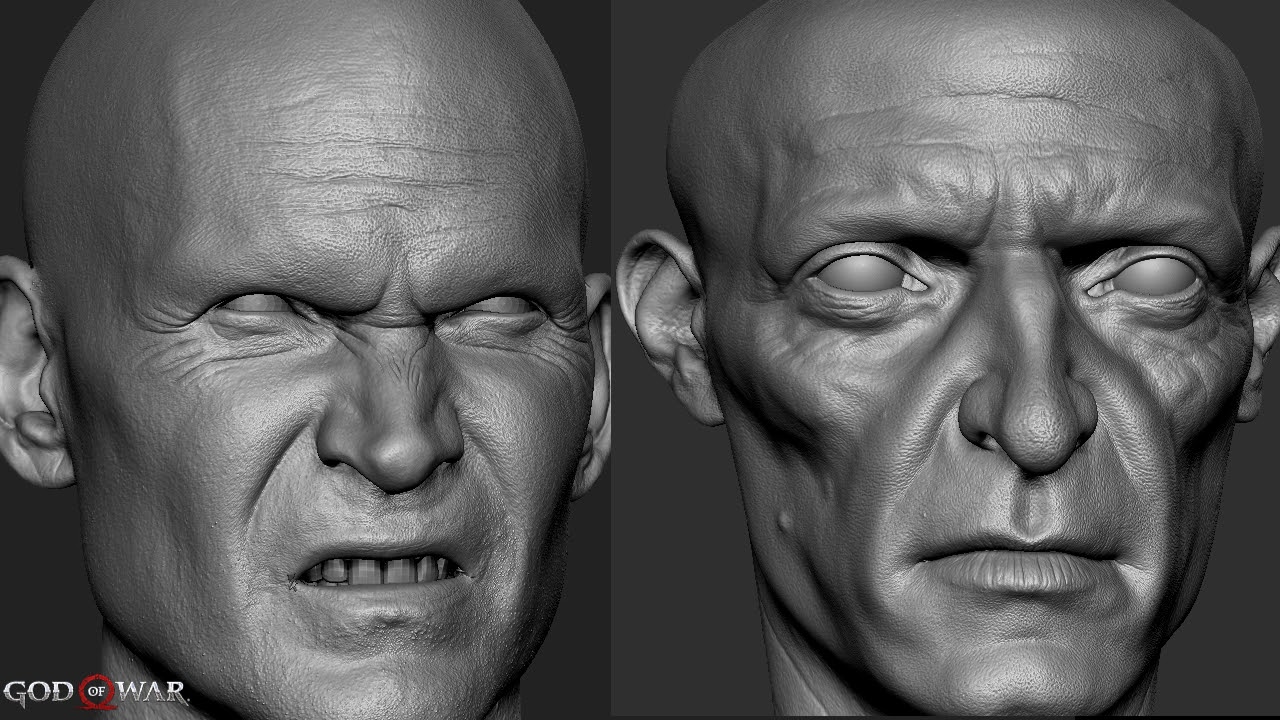 Baldur and Sindri wrinkle maps (animated) God of War 2018