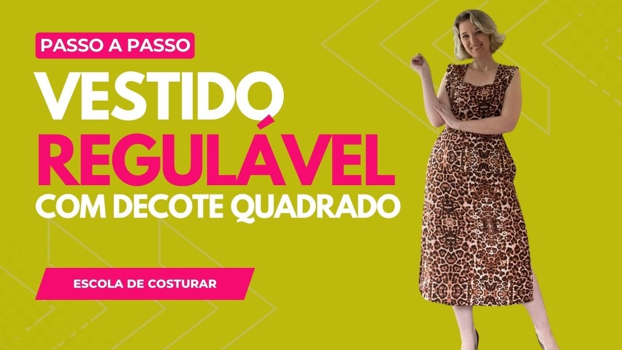Vestido regulável com Gola Quadrada | Série Vestidos reguláveis