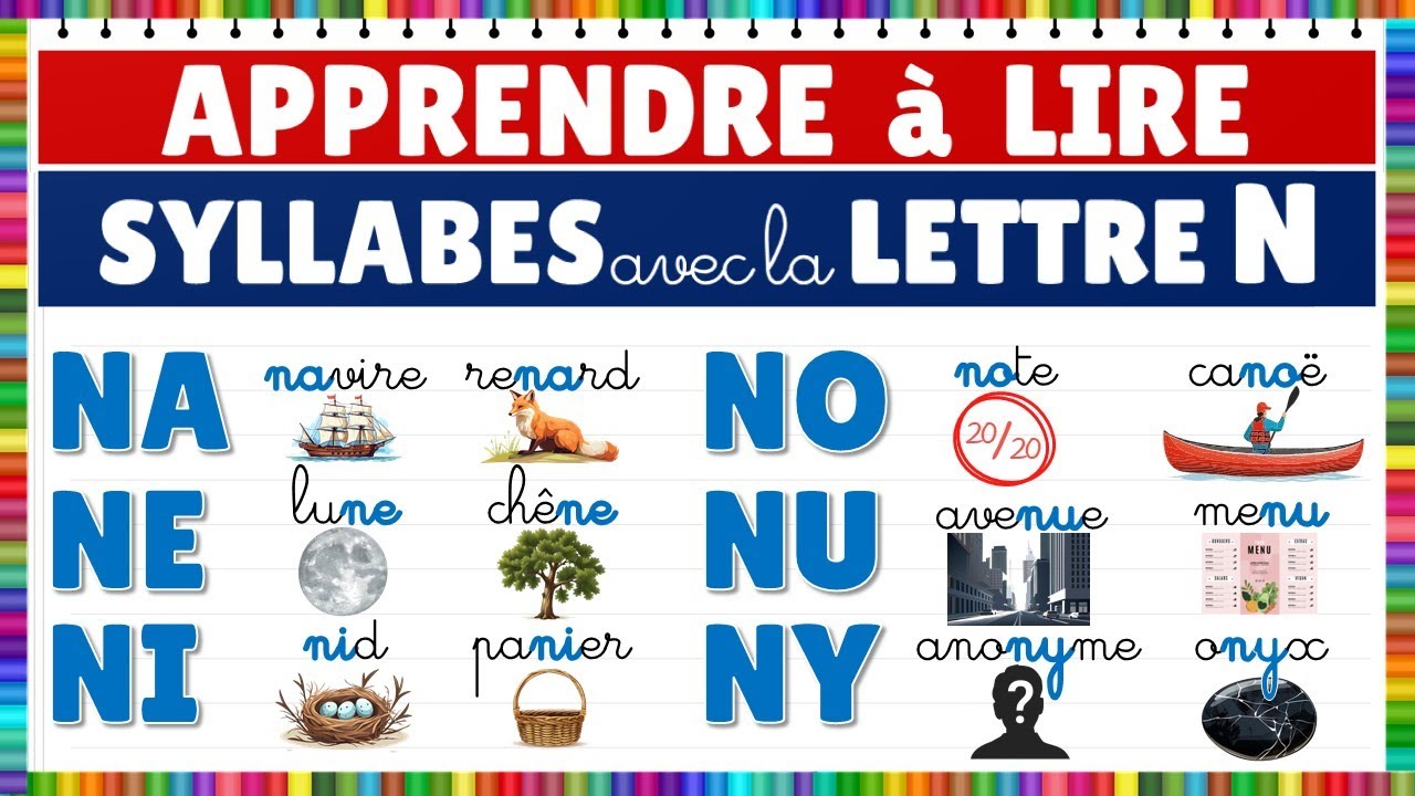 Apprendre à lire || Montessori || Syllabes avec la lettre N - Exercice de lecture. #français #eme