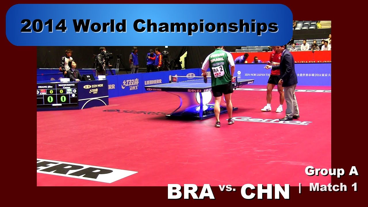 2014 WTTC Men's Team - Group A: BRA-CHN Match 1: Cazuo Matsumoto v Zhang Jike